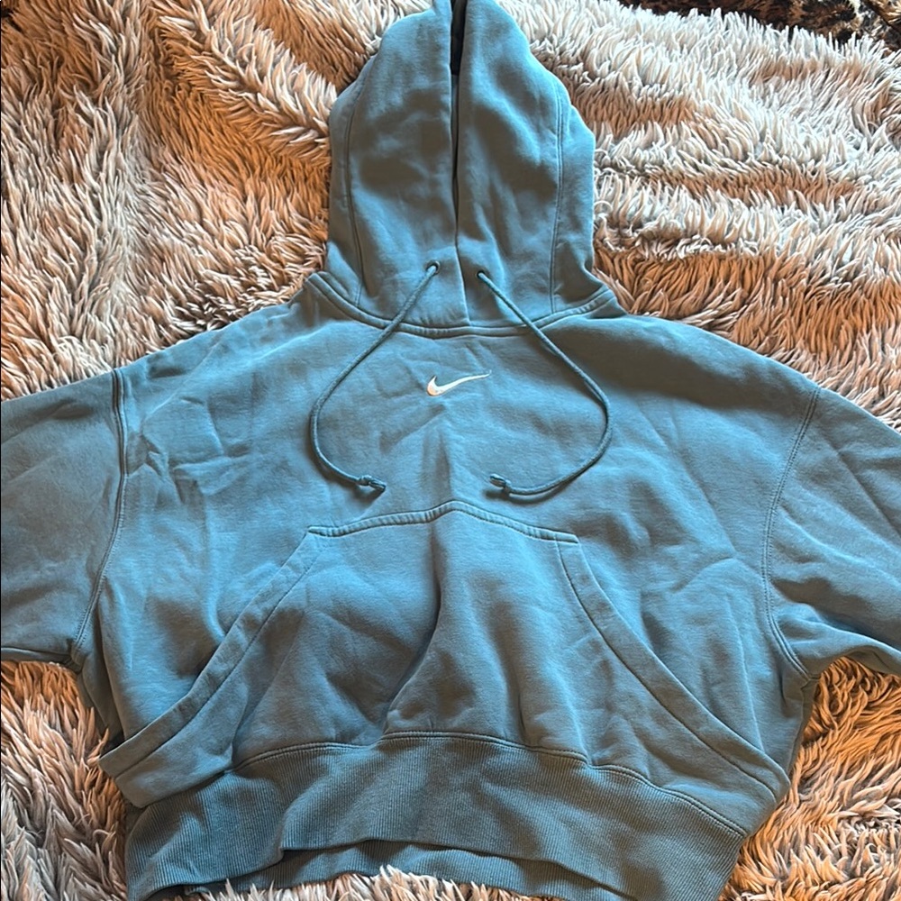 Nike Teal Cropped Hoodie